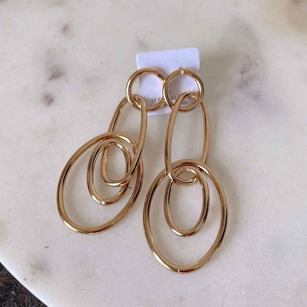 18k Gold Layer Large Paper Clip Earrings